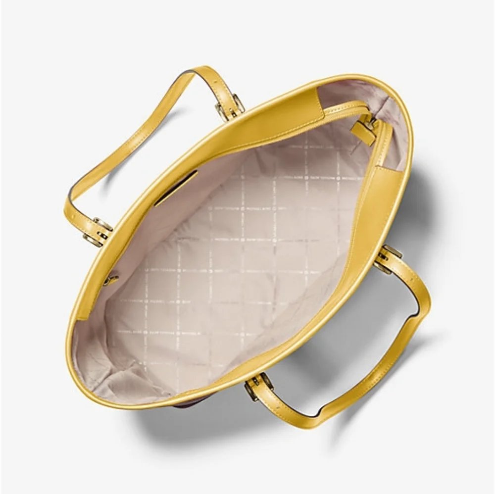NWT Michael Kors Jet Set Printed Logo Tote Bag In Honey - Picture 2 of 3